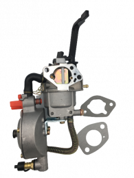 Three fuel carburetor converts Briggs & Stratton 6250 / 8500 watt generator to a Tri fuel generator